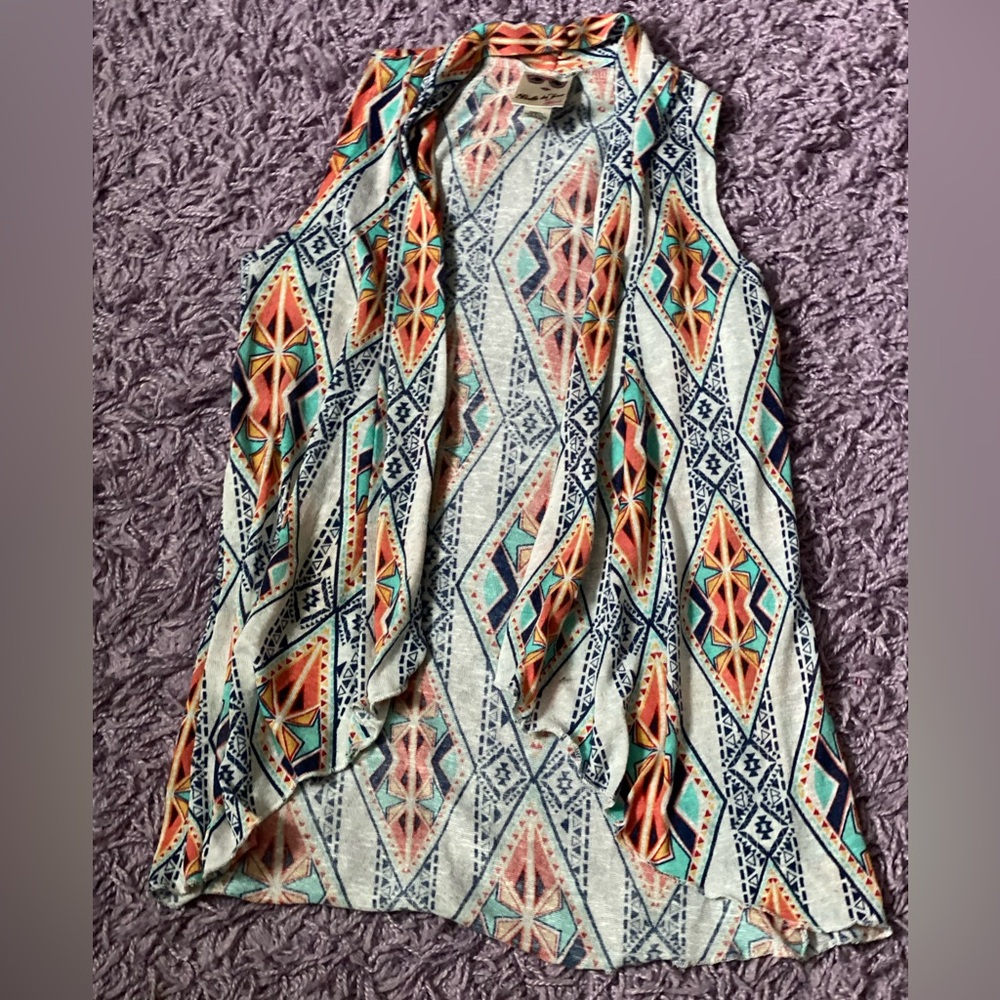 Belle Du Jour Multicolor Boho style vest girls size Medium